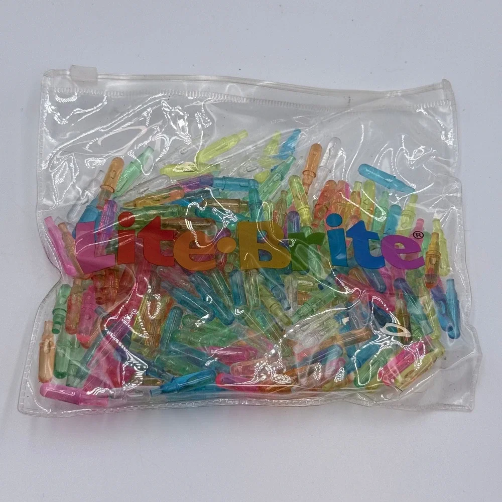 Lite Brite Replacement Pegs Bulk Lot Translucent Multi Color with Branded Pouch
